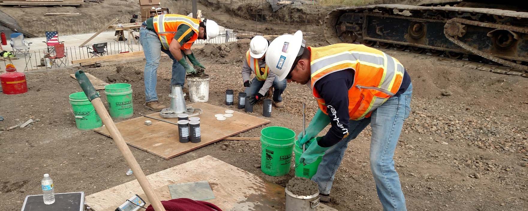Material testing for roadway construction Bartlett and West